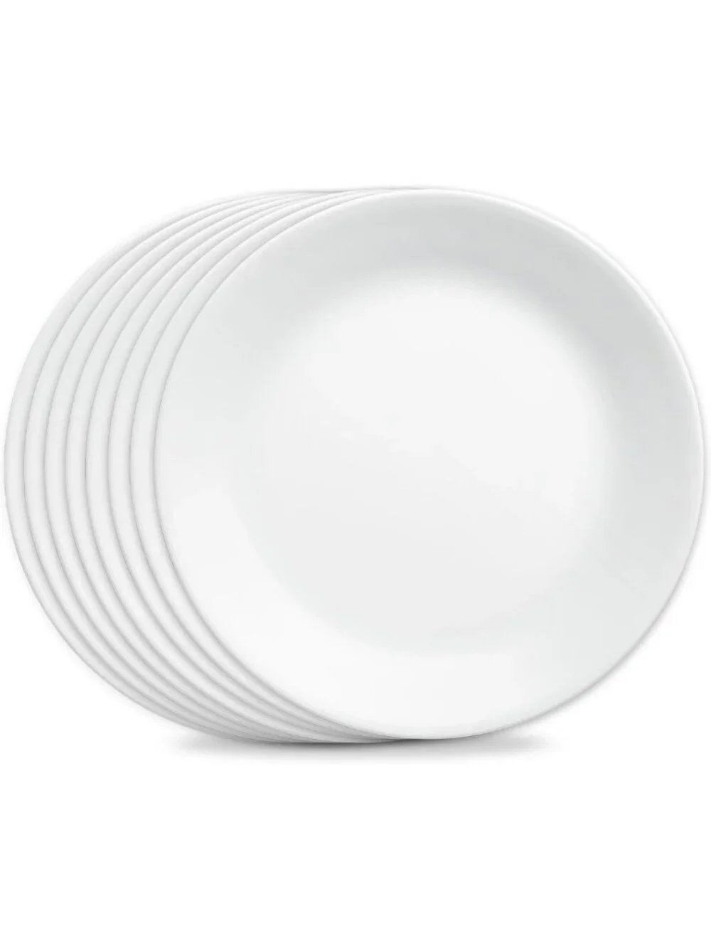 8-Piece Lightweight Dinner Plate Set - Chip Resistant, Round, Vitrelle Glass